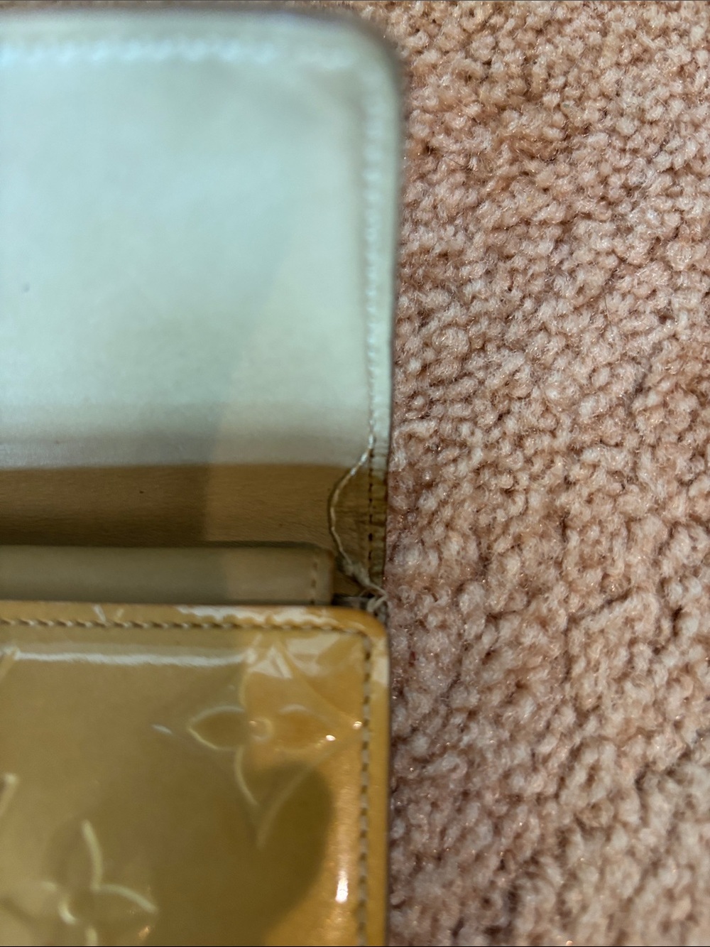 Louis Vuitton Vernis Monogram Patent Wallet in Mustard Yellow - Picture 3 of 11
